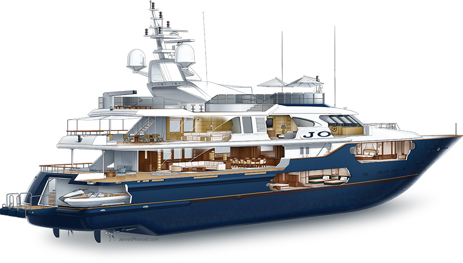 Luxury Yacht Cutaway