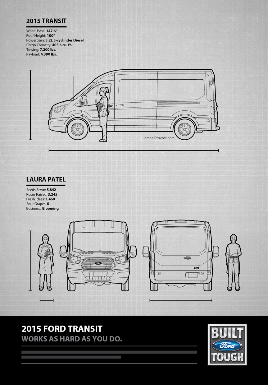Ford transit van technical drawing #8